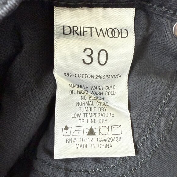 Driftwood Womens Jackie Black Slim Leg Jeans W30 L28 Leopard Print Raw Hem - Picture 5 of 8